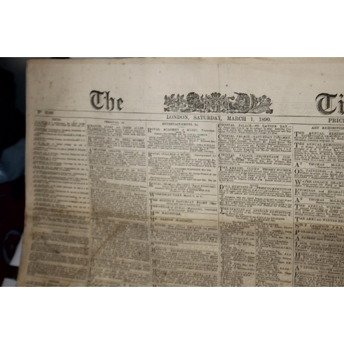 177 - THE TIMES' NEWSPAPER 1890, one box