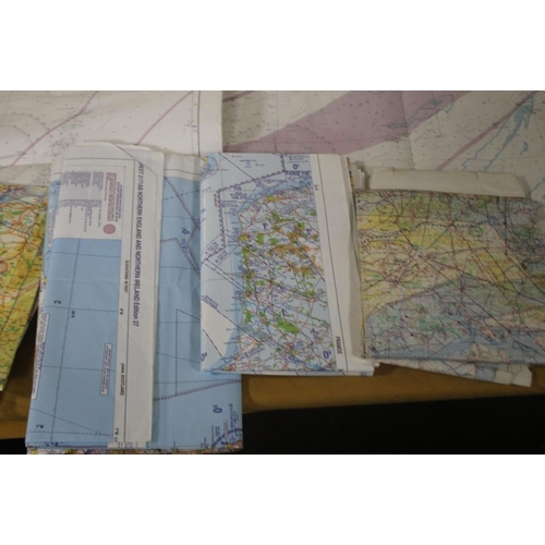 184 - TWO BOXES OF MAINLY OS MAPS, together with a bag of OS maps, large scale maps etc.