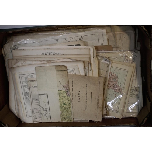 187 - A QUANTITY OF ANTIQUE MAPS, mainly 19th century to include county maps by C. Smith, J. Cary, Teesdal... 