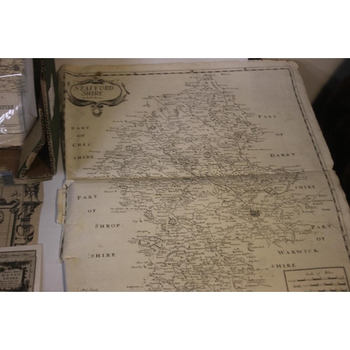 187 - A QUANTITY OF ANTIQUE MAPS, mainly 19th century to include county maps by C. Smith, J. Cary, Teesdal... 