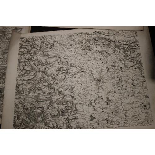 193 - HENRY TEESDALE LARGE SCALE MAP OF YORKSHIRE, 1828, in 9 large separate sections on paper with a view... 