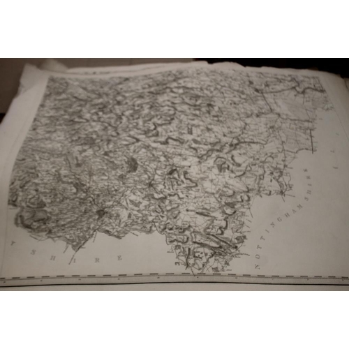 193 - HENRY TEESDALE LARGE SCALE MAP OF YORKSHIRE, 1828, in 9 large separate sections on paper with a view... 