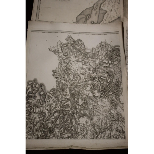 193 - HENRY TEESDALE LARGE SCALE MAP OF YORKSHIRE, 1828, in 9 large separate sections on paper with a view... 