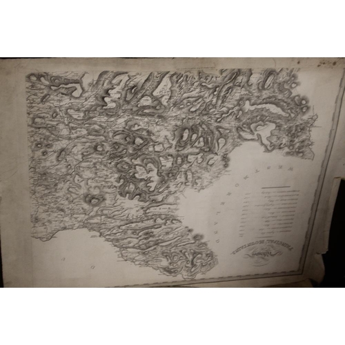 193 - HENRY TEESDALE LARGE SCALE MAP OF YORKSHIRE, 1828, in 9 large separate sections on paper with a view... 