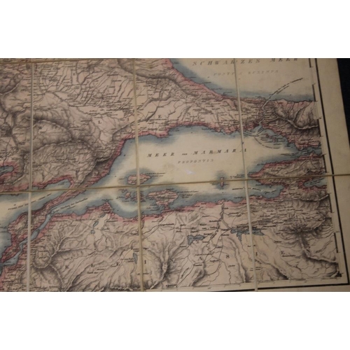 198 - EDWARD STANFORD FOLDING MAP OF 'THE DANUBIAN PRINCIPALITIES prepared from the Vienna Map in 21 sheet... 