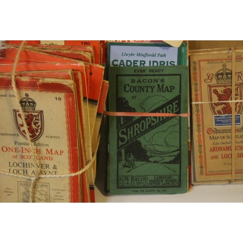 199 - A COLLECTION OF VINTAGE MAPS,  mostly Ordnance Survey and Bartholomew's