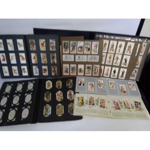 204 - A QUANTITY OF ALBUMS OF CIGARETTE CARDS, to include Wild Flowers, Fresh Water Fish, Natural Flags, R... 