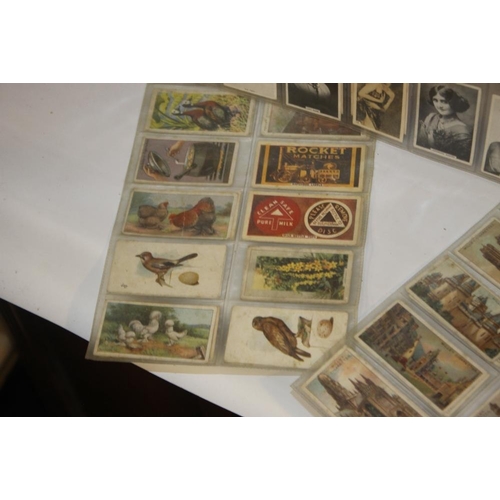 218 - A LARGE QUANTITY OF CIGARETTE CARDS LOOSE AND IN ALBUMS, to include areophane's, garden flowers, his... 