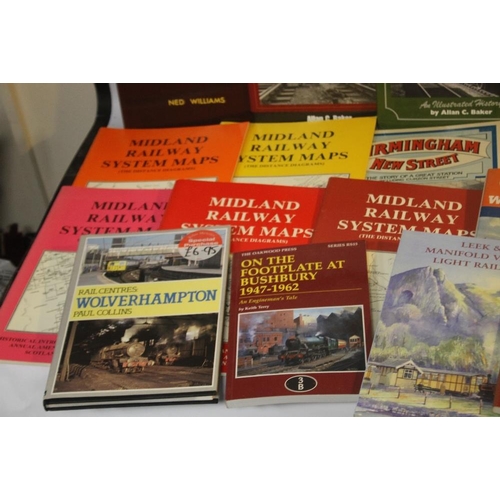 112 - RAILWAY INTEREST BOOKS - THE MIDLANDS to include 'Midland Railway System Maps' (x 5), 'The Potteries... 