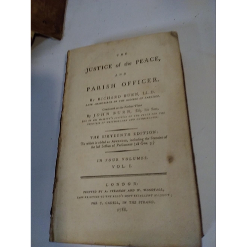 131 - ANTIQUARIAN BOOKS ODD VOLUMES TO INCLUDE 'THE JUSTICE OF THE PEACE AND PARISH OFFICER. By Richard Bu... 