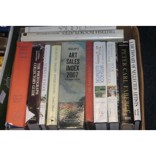 148 - TWO BOXES OF ART AND MAP REFERENCE BOOKS to include Skelton 'Decorative Maps', Clifford 'Collecting ... 