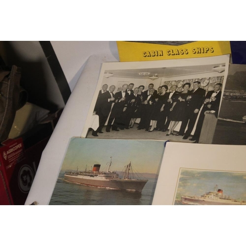 165 - A QUANTITY OF EPHEMERA RELATING TO THE UNION-CASTLE SHIPPING LINE IN THE 1960S, including menus, pho... 