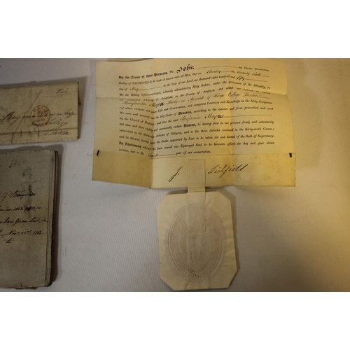 170 - REV. BENJAMIN MAYOU CURATE OF TAMWORTH,  a box of ephemera to include handwritten sermons, diary of ... 