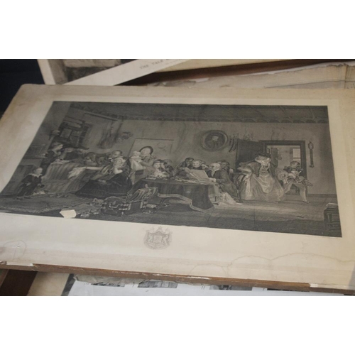 364 - A TRAY OF UNFRAMED ENGRAVINGS AND ETCHINGS, various artists and subjects to include Gerard, E. M. Wa... 