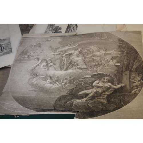 373 - A TRAY OF UNFRAMED ENGRAVINGS ETC., various artists and subjects to include M. Brown, Rubens, L. Hag... 