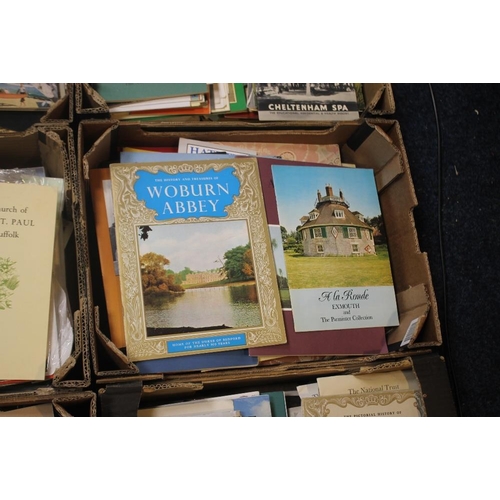 38 - SIX BOXES OF COUNTRY HOUSE GUIDES, CASTLES, CATHEDRALS ETC.