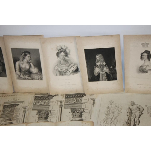 391 - A QUANTITY OF 18TH CENTURY ENGRAVINGS ON THE SUBJECT OF DRAWING, mainly classical subjects and natur... 