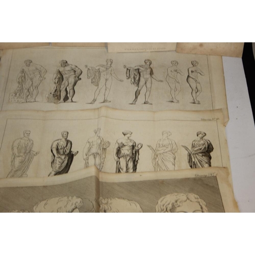 391 - A QUANTITY OF 18TH CENTURY ENGRAVINGS ON THE SUBJECT OF DRAWING, mainly classical subjects and natur... 