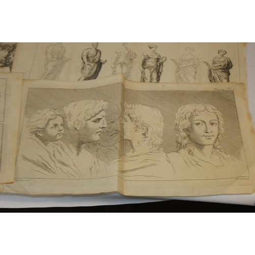 391 - A QUANTITY OF 18TH CENTURY ENGRAVINGS ON THE SUBJECT OF DRAWING, mainly classical subjects and natur... 