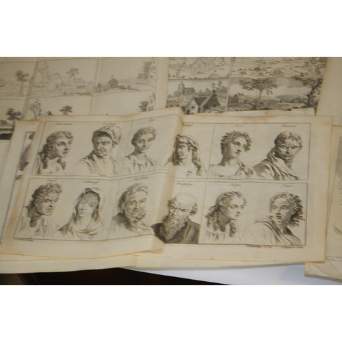 391 - A QUANTITY OF 18TH CENTURY ENGRAVINGS ON THE SUBJECT OF DRAWING, mainly classical subjects and natur... 