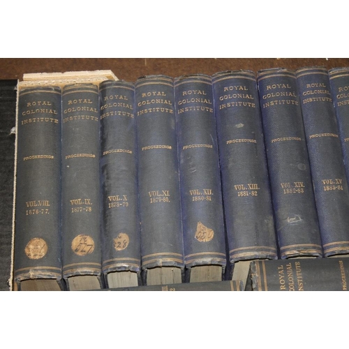 45 - ROYAL COLONIAL INSTITUTION- TRANSACTIONS 1874-1909, 32 volumes, a runCondition Report:V... 