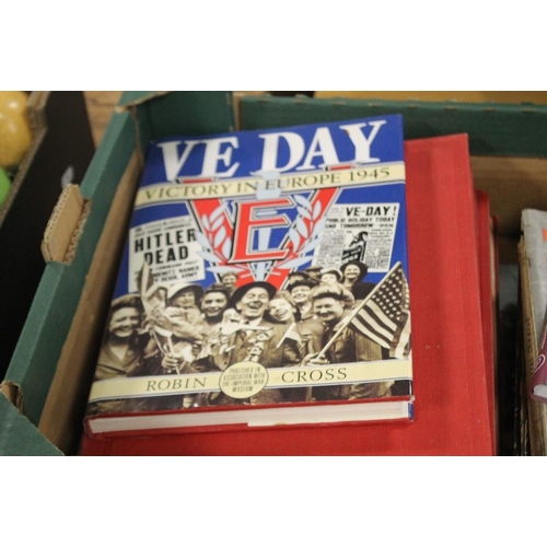 61 - THREE BOXES OF WORLD WAR II BOOKS AND MAGAZINES