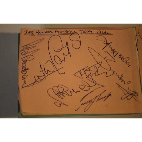 71 - AUTOGRAPH BOOK, to include many 1960's Wolverhampton Wanderers players signatures including Peter Br... 