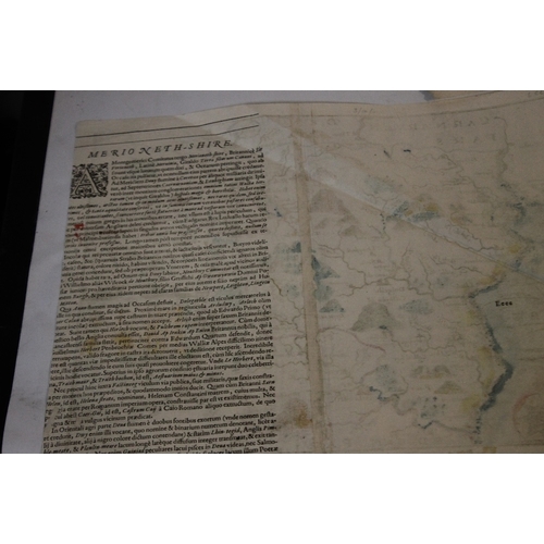 191 - SAXTON KIP MAPS OF WELSH COUNTIES - RADNOR, BRECKNOC AND MERIONITH, c.1607, later hand colour  (3)