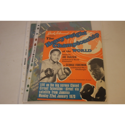 93 - BOXING INTEREST- EIGHTEEN BOXING PROGRAMMES, to include Ali V Foreman Zaire 1974, Frazier V Foreman ... 