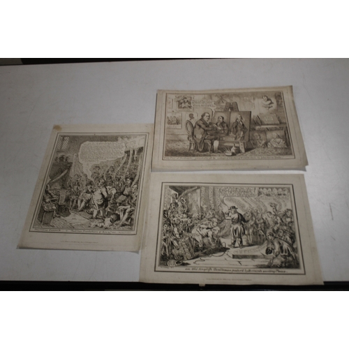 348 - A SMALL TRAY OF UNFRAMED ENGRAVINGS AND PRINTS ETC VARIOUS ARTISTS AND SUBJECTS, to include J. Gillr... 