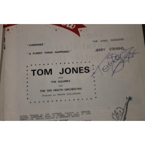 294 - A SMALL COLLECTION OF VINTAGE THEATRE PROGRAMMES, SOME AUTOGRAPHED, to include Tom Jones, Harry Seco... 