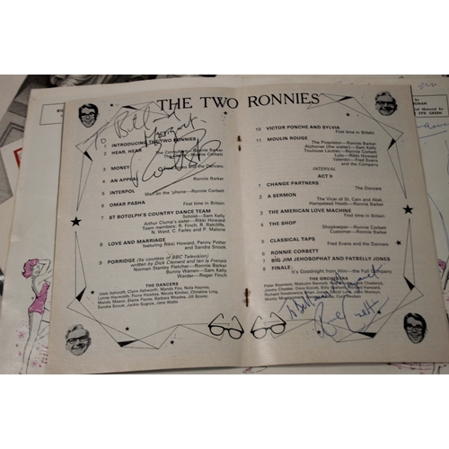 294 - A SMALL COLLECTION OF VINTAGE THEATRE PROGRAMMES, SOME AUTOGRAPHED, to include Tom Jones, Harry Seco... 