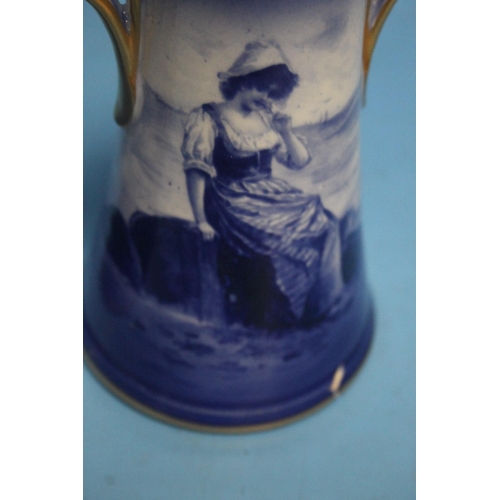 104 - A PAIR OF ANTIQUE VASES DECORATED WITH CHILDREN