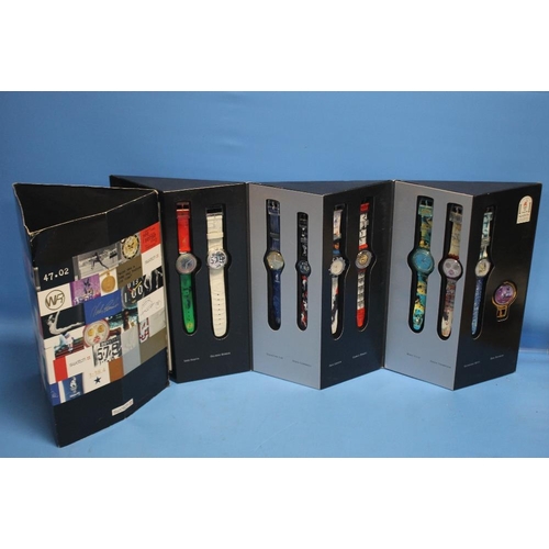 143 - A SWATCH OLYMPIC GAMES WATCH COLLECTION IN ORIGINAL DISPLAY PACKAGING FROM THE 1995 ATLANTA GAMES