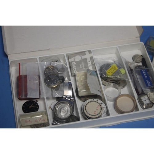 147 - A COLLECTION OF ASSORTED WATCH AND CLOCK PARTS