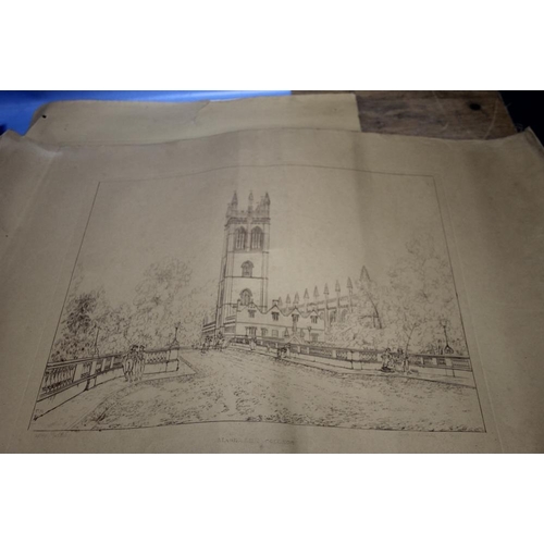 16 - TWELVE UNCOLOURED ETCHINGS OF VARIOUS COLLEGE'S to include 