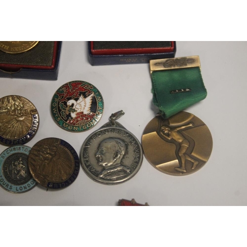 172 - A COLLECTION OF ASSORTED BADGES AND MEDALLIONS