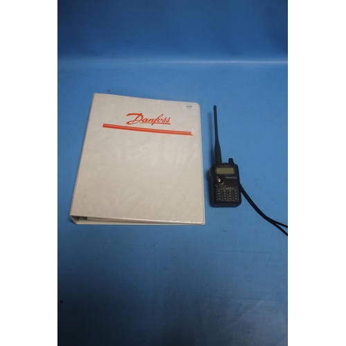 198 - A KENWOOD WALKIE TALKIE THF6A TRI BANDER THF7E DUAL BANDER WITH INSTRUCTION BOOK