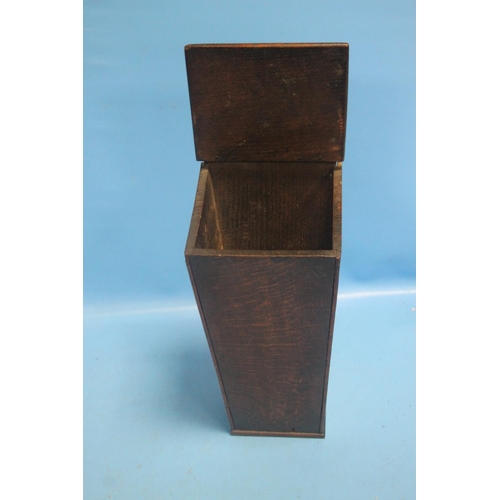 219 - A ANTIQUE OAK CANDLE BOX