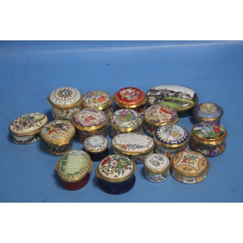 229 - A QUANTITY OF ENAMEL PILL BOXES