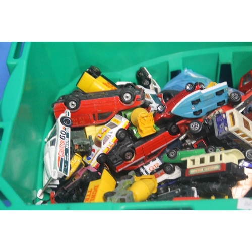 282 - A COLLECTION OF PLAYWORN, DIECAST VEHICLES