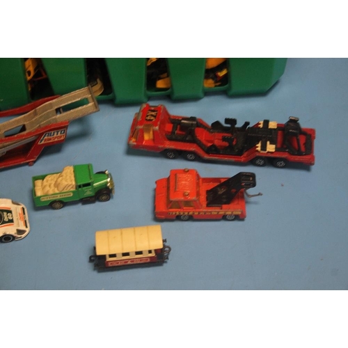 282 - A COLLECTION OF PLAYWORN, DIECAST VEHICLES