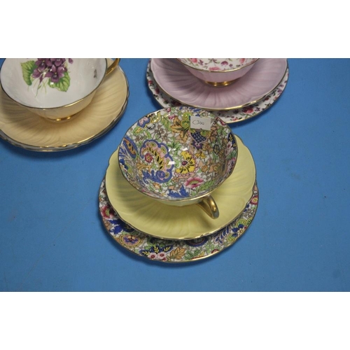 288 - A COLLECTION OF SHELLEY CUPS AND SAUCERS