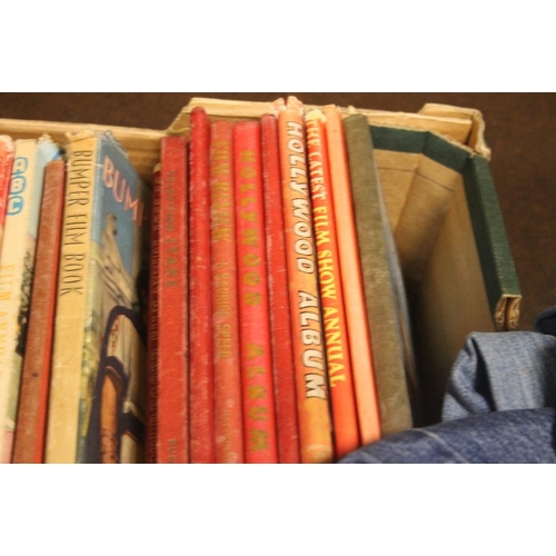 360 - A TRAY CONTAINING 25 VINTAGE FILM BOOKS MAINLY 1950'S