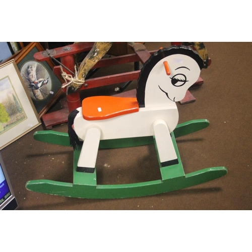 369 - A WOODEN CHILD'S ROCKING HORSE