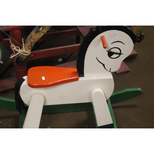 369 - A WOODEN CHILD'S ROCKING HORSE