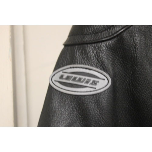 376 - A LEATHER LEWIS CYCLE JACKET