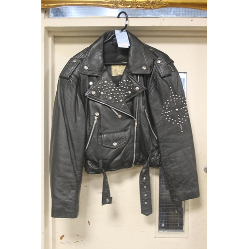 378 - A LEATHER CYCLE JACKET