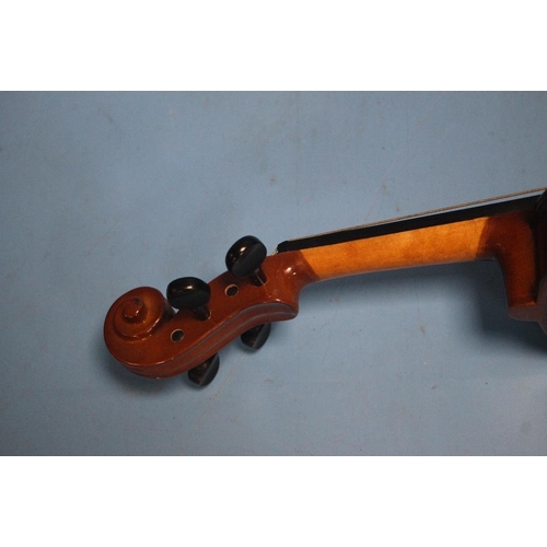 395 - FOUR CASED VIOLINS, ONE WITH NO BOW