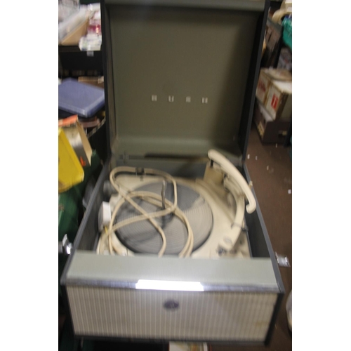 466 - A VINTAGE BUSH RECORD PLAYER AND A GRUNDIG PROJECTOR